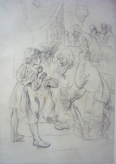 Schizzo per Gesù dodicenne nel tempio da Max Liebermann
